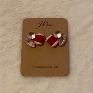 NWT J.Crew Ribbon and Stone Cluster Earrings